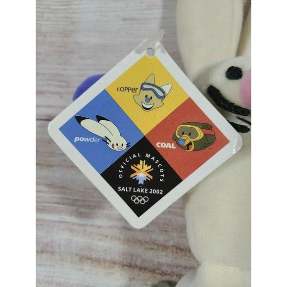 Mattel Salt Lake City Olympics Plush Mascot Powder Stuffed Rabbit 10" 2002 New - Picture 6 of 7